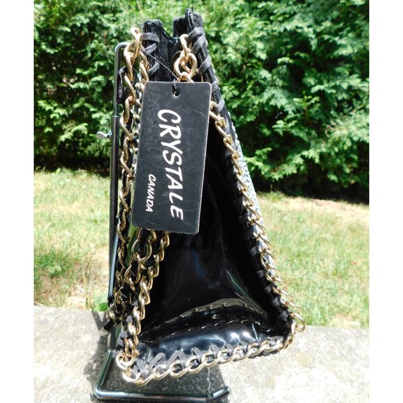 Black Chain Bling Crystal Bag New with Tag - Picture 5 of 7